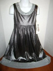 Just kidding by Labelle Girls Size 6x Silver gray Rhinestone dress Sp pretty NWT - Picture 1 of 3