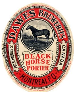 T-Shirt DAWES BRAUEREI SCHWARZ PFERD PORTER BIER ETIKETT MONTREAL KANADA SM-XXXL - Bild 1 von 1
