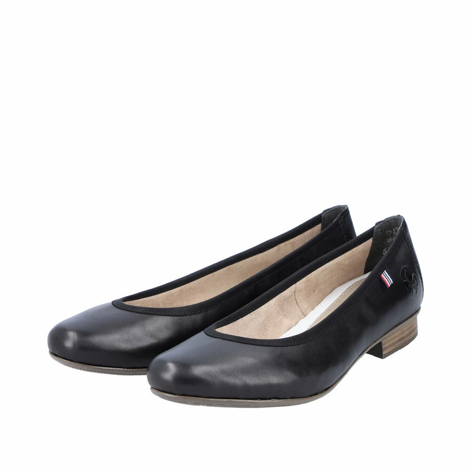 Rieker Damen Ballerina Ballerinas Pumps Slipper schwarz Leder 51994