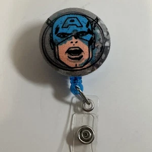 Retractable Badge Holder Marvel Comics Captain America Handmade NWOT - Picture 1 of 7