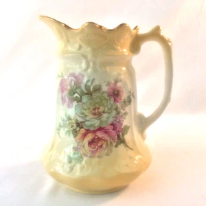 JAMES KENT LTD OLD FOLEY PITCHER VASE 4 CUP STAFFORDSHIRE ENGL PINK ROSE FLORAL - Picture 1 of 12