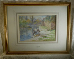 Women Working Impressionist Painting Signed Joseph Kirkpatrick (1872-1930) Frame - Picture 1 of 12