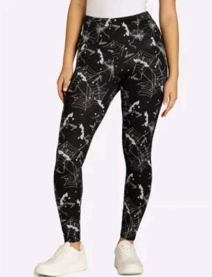 Leggings No Boundaries para mujer murciélagos y telarañas, negros talla XS (0-2) nuevos Foto 1 de 4