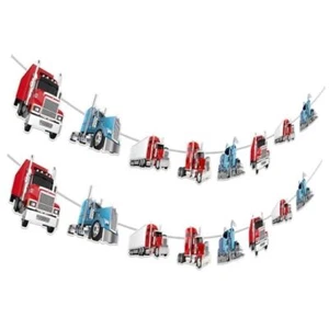 2Pcs Construction Birthday Banner, Truck Birthday Banner Garland for Boys - Picture 1 of 7