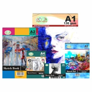 A1,A2,A3,A4,A5 Sketch Book 130gsm White Cartridge Paper Artist Drawing Sketching - Picture 1 of 19