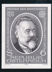 Austria 1979 Europa CEPT imperforato nero proof - Foto 1 di 1