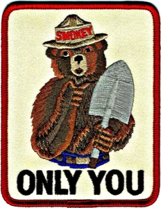 OFFICIAL SMOKEY BEAR Iron-on Embroidered Patch Gift Boy Girl Friend Nature - New - Picture 1 of 2