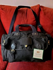 Holland Brothers Ford Eddie Bauer Canvas Duffle Bag Black Crossbody Strap USA - Picture 1 of 17