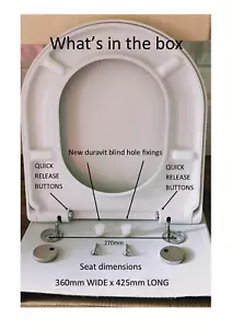 Asiento de inodoro diseñado para adaptarse a Duravit Starck 3, cierre suave, liberación rápida inc BHF - Imagen 1 de 7