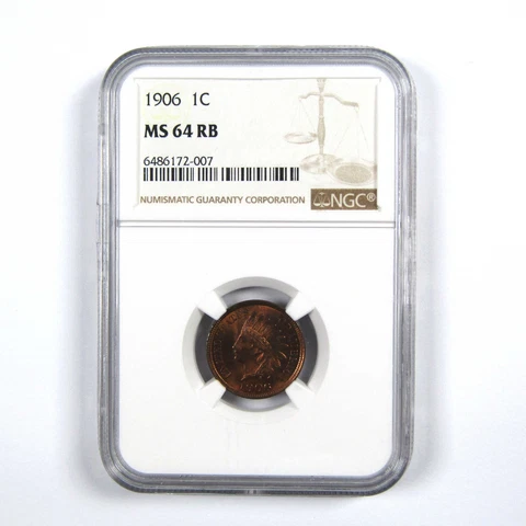 1906 Indian Head Cent MS 64 RB NGC Penny 1c Uncirculated SKU:I6107 Cover