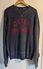 Men's Dsquared2 DSQ Caten Brothers Y2K Garment Dyed Navy Jumper XL 