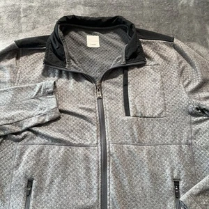Vuori Mens Medium Full Zip Jacket Gray Stretch Texture Performance Athleisure - Picture 1 of 11