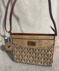NEW Portuguese Cork Crossbody Bag | Vegan Leather Purse | Handmade in Portugal L - Picture 1 of 10