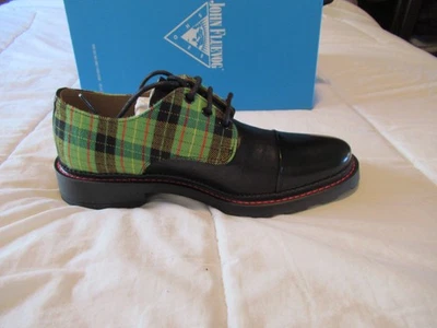 Fluevog Oakland Negro - Cuadros amarillo-verde - ¡Nuevo en caja nunca usado! M7.5/W9.5 Foto 1 de 4