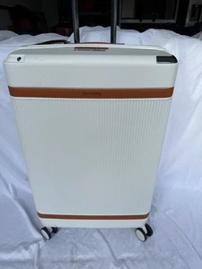 $660 CHAMPS 28" Vintage-Like Air Hardside Luggage White Large Check TSA BUILT In - Picture 1 of 11