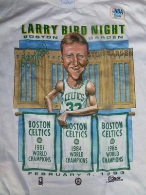 1993 LARRY BIRD Retirement NIGHT (Boston Garden) Stadium Give-Away (LG) T-Shirt - Image 1 of 4