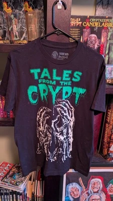Camiseta negra L Kreepsville666 Tales from The Crypt Glow in The Dark Hands para hombre Foto 1 de 4