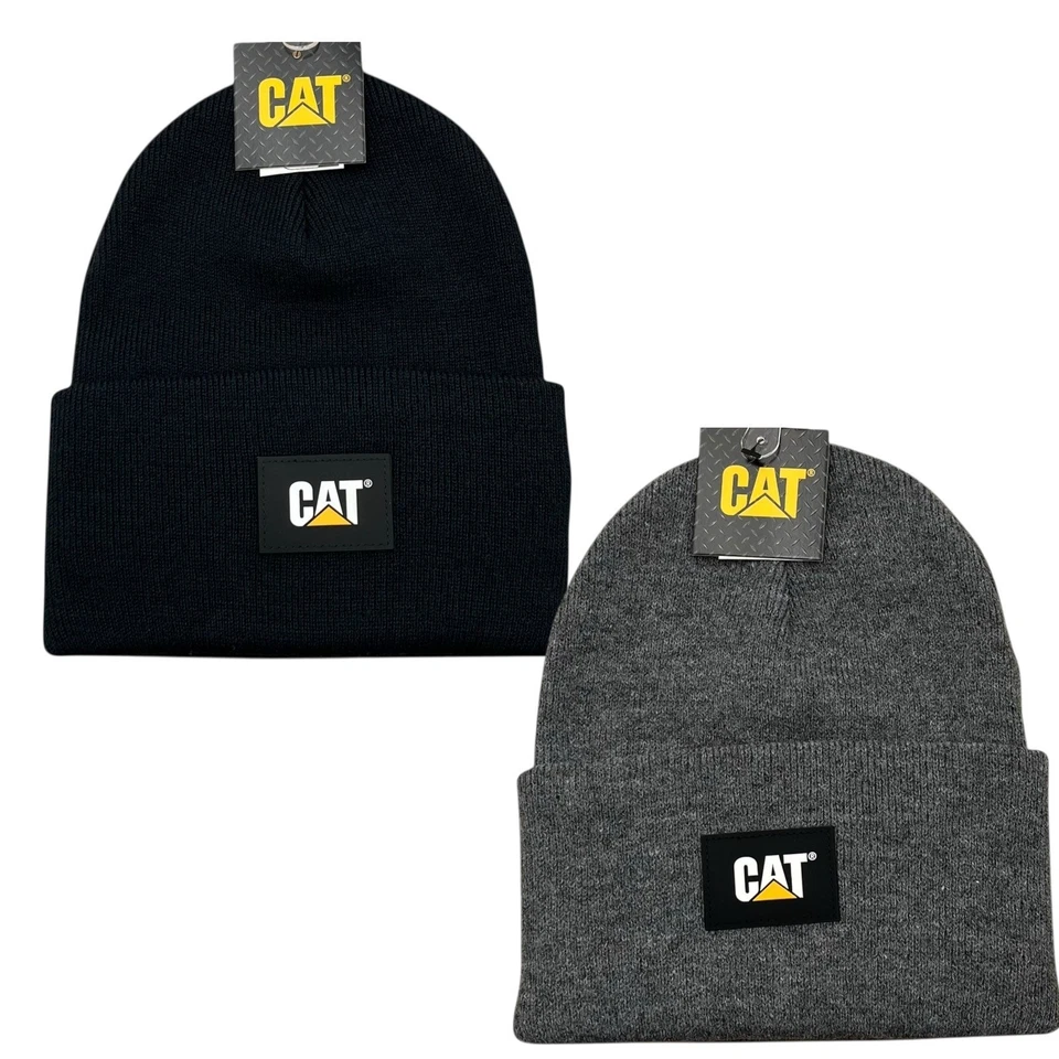 Caterpillar Logo CAT Detroit Blue Cuffed Beanie Cap Hat Officially Licensed