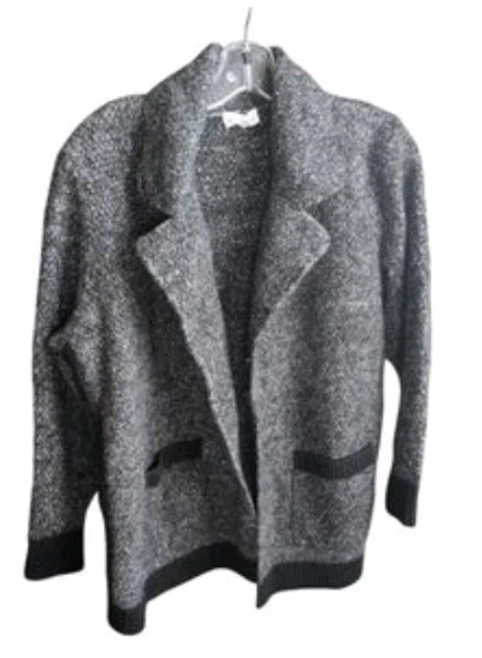 Northern Reflections Cardigan Women's 2 XL Gray/Black Open-Front Knit Sweater - Image 1 of 4