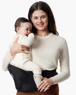 Momcozy CPC-Certified Baby Hip Carrier -Adjustable Waistband up to 66lbs L Black - Image 1 of 4