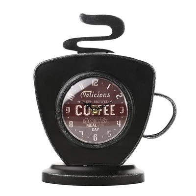 Widdop and Co Metal Mantel Clock - Coffee Cup - W2947 - Image 1 of 3