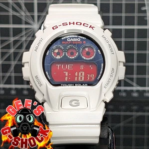Casio G-Shock GW-6900 quadrante vivido resistente solare multibanda atomico DW-6900 bianco rosso - Foto 1 di 12