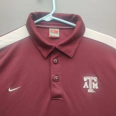 Texas A & M Nike Fit сухой красный белый поло короткий рукав большой - Изображение 1 из 4