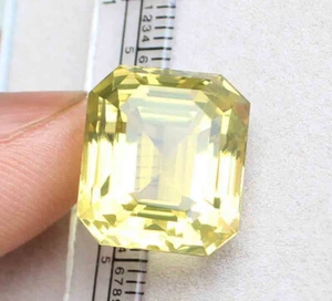 21.00 Cts Natural Lemon Quartz Faceted Cut Octagone Shape Size 14.5*16.5 MM - Picture 1 of 5