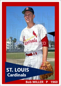 Bob Miller - 1960 St. Louis Cardinals - 2.5 x 3.5 custom card (blank back) - Picture 1 of 1