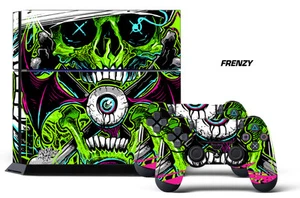 Designer Skin für PS4 Playstation 4 Konsolensystem & 2 Controller Aufkleber FRENZY - Bild 1 von 1