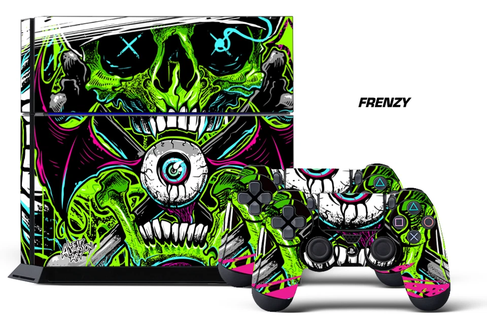 Designer Skin for PS4 Playstation 4 Console System & 2 Controller Decals FRENZY - Image 1 of 1