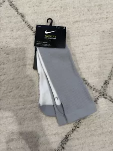 MENS NIKE ELITE CUSHIONED CREW GOLF SOCK WHITE GREY SG0795-100 SIZE XL - Picture 1 of 1