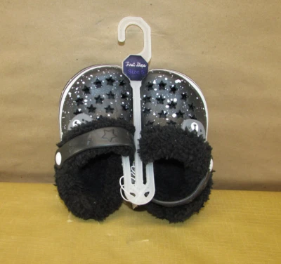 First Steps by Stepping Stone Fur Clogs - Black - Image 1 of 4