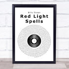 Red Light Spells Danger Vinyl Record Song Lyric Quote Print