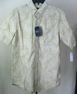 NWT Men's ARROW Short Sleeve Casual Shirt Size Small Beige Floral Button Down - Picture 1 of 12