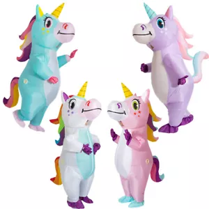 Erwachsene Aufblasbare Einhorn Kostüm Halloween Park Cosplay Blow Up Fancy Kleid - Bild 1 von 17