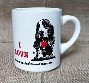 Vintage I Love Hush Puppies Marke Casuals Becher Tasse Hund Werbung Kitsch - Bild 1 von 7