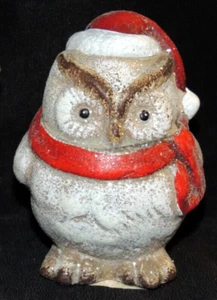 Eulenfigur Weihnachten Winter Mütze 9,5cm Dekor Geschenk Sammler - Bild 1 von 3