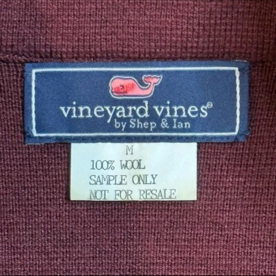 Vineyard Vines Burgundy Red Wool 1/4 Zip Sample Golf Pullover Sweater Men's Med - Image 1 of 4