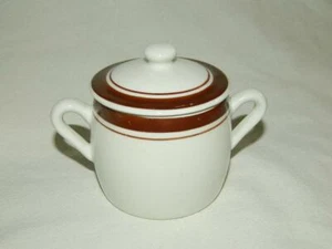 Pillivuyt France Brown Stripe Marmite Jam Handled Jar w Lid - Picture 1 of 4