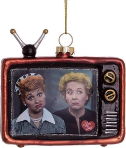 I Love Lucy & Ethel TV Glass Christmas Ornament - NEW - Free Shipping - Picture 1 of 1