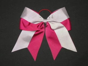 NEW "Two-Tone BURGUNDY & GRAY" Cheer Bow Pony Ribbon Girls Hair Cheerleading - Picture 1 of 1