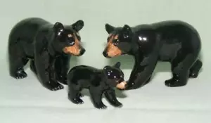 Figuras de animales de porcelana en miniatura Klima Black Bear Family L988 - Imagen 1 de 1