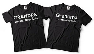 Grandpa Grandma Couple Shirts Gift Grandmother Grandfather Tee-Shirt - Picture 1 of 2