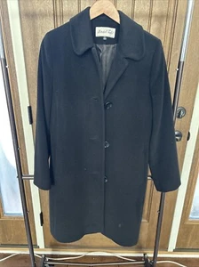 Vintage Marshall Field’s Black Angora Blend Coat - Size 6 - Picture 1 of 4