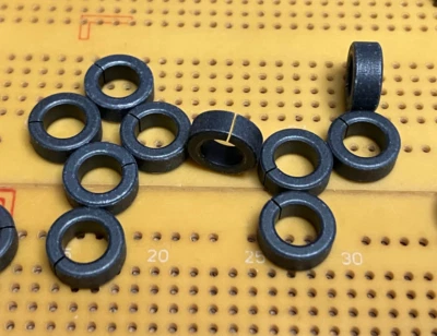 10 x 6 x 4mm 3C94 Ferrite Ring Toroid Core 300um Gapped, AL=50 Parylene Coated - Image 1 of 4