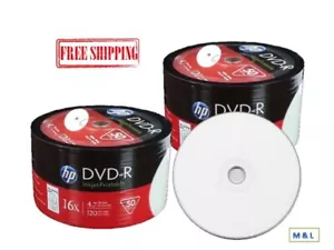 HP 16X White Inkjet Hub Printable DVD-R Blank Disc 4.7GB Wholesale Lot - Picture 1 of 2