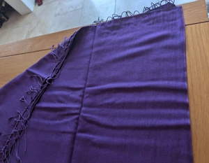 The Cashmere Centre Cashmere & Silk Shawl Pashmina Scarf purple 28" x 78" - Picture 1 of 5