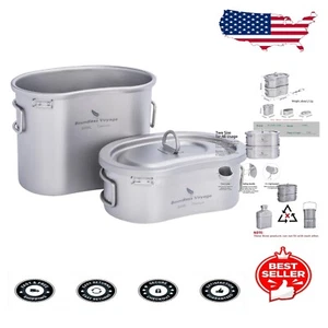 Premium Ultralight Titanium Mess Kit with Folding Handle for Outdoor Adventures - Picture 1 of 11