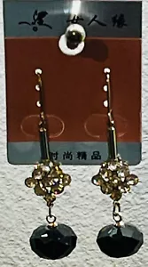 Modeschmuck Ohrringe Ohrhänger Strass/Glas/Saphierimitat/dkl.blau/NEU OVP - Bild 1 von 5